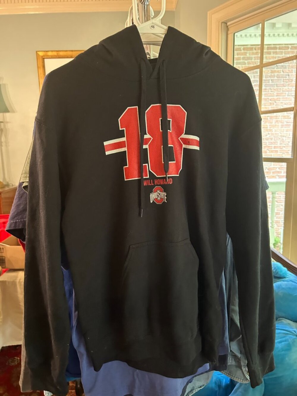 Gildan Ohio State Will Howard #18 Black Pullover Hoodie S